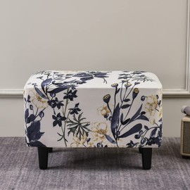EBETA Stretch Stool Cover, Seat Stool Cover, Elastic Cover for Ottoman, Footstool, Protective Cover Ottoman Cover for Stool (Sea of Flowers)