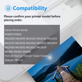 GREENCYCLE Re-Manufactured PG-245XL 245 XL CL-246XL CL-246 Ink Cartridge Compatible for Canon Pixma MX490 MX492 IP2820 MG2420 MG2520 MG2522 MG2525 MG3022 TS302 (Black, 2 Pack; Tri-Color, 1 Pack)