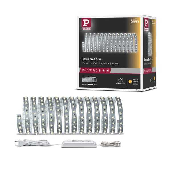 Paulmann 70604 LED Stripe MaxLED 500 Basisset 5m Warmweiß 2700K