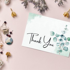 MAVANTO 20 x Thank You Cards Wedding Eucalyptus - DIN A6 Postcard Set as Thank You Cards for Celebrations