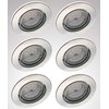Trango Set of 6 LED Recessed Spotlights Brushed Aluminium Round