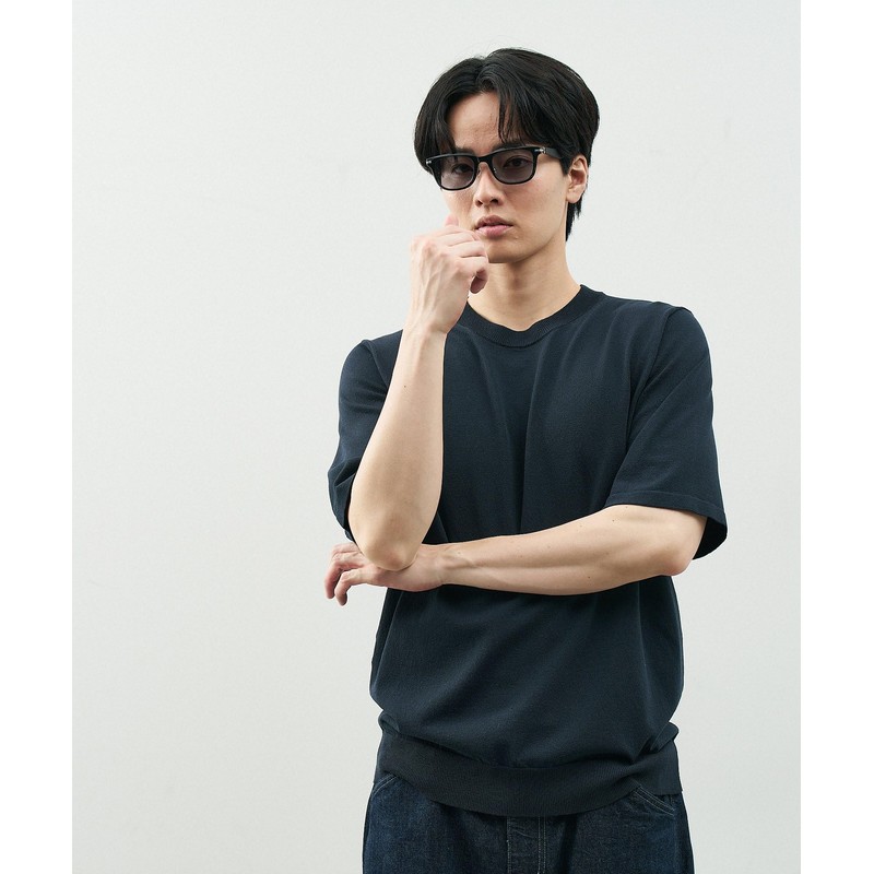 [ゾフ] ウェリントン型 サングラス｜ レザー調 ラバーテンプル ズレ落ちにくい ユニセックス 男女兼用 ズレ落ち防止 紫外線対策