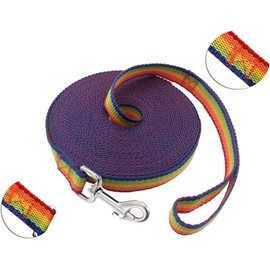 SALO Nylon Training Dog Leash for Small Medium Large Dogs, 1 Inch Wide, 20ft 30ft 40ft 50ft Long Leash Dog/Puppy Lead for Obedience Recall Training, Camping, or Backyard (Colorful, 15 Foot)