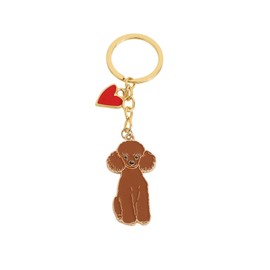 BT Bear Dog Keychain,Cute Metal Keychain,Bag Charm, Brown Poodle