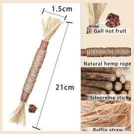 Bdfgh 6Pcs Silvervine Catnip Sticks Cat Toys for Indoor Cats Adult, Mint Chew Sticks Kitten Teething Toys Dental Treats, Interactive Cat Cleaning Teeth Rope Natural Bite String