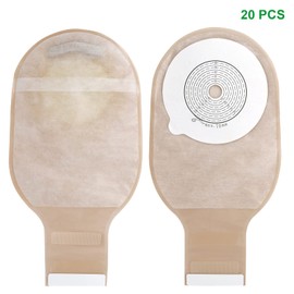 20PCS One Piece Ostomy Colostomy Bags, Drainable Pouches Ostomy Care Bag Incontinence Bags for Ileostomy Care Supplies