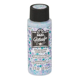FolkArt Glitterific Pop Acrylic Craft Paint, Unicorn Magic 2 fl oz Premium Glitter Finish Paint, Perfect for Easy to Apply DIY Arts and Crafts, 11999