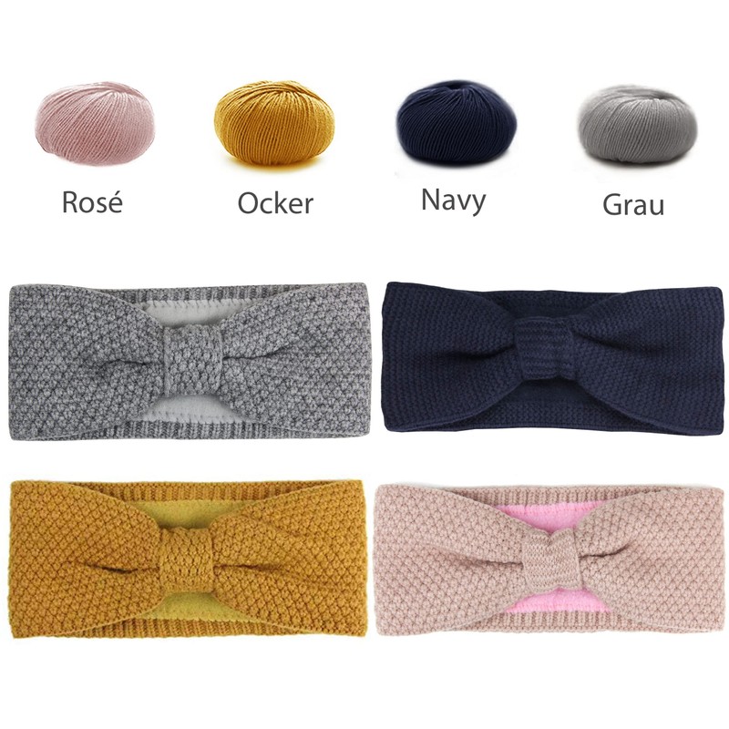 Ladies’ Knitted Headband, Girls’ Cable Knitted Earmuffs, Lined with Soft
