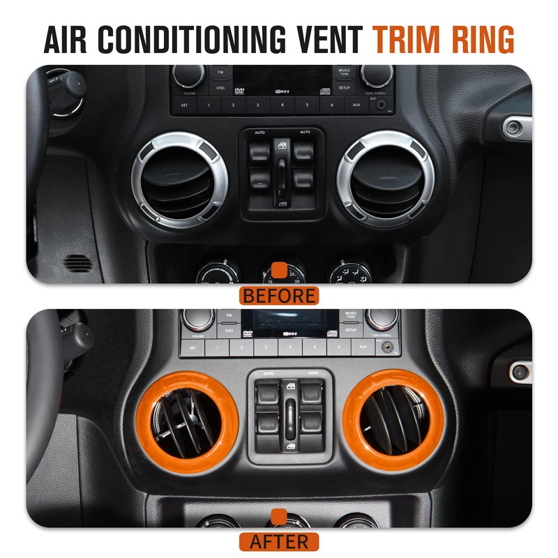 4PCS Center Console Dash Air Conditioner Vent Cover Trim Interior