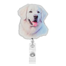 Funny Office Badge Reel Cute Pet Dog Badge Holder with Retractable Clip for Nurse RN LPN CNA Doctor Medical Worker Teacher Student Name Badge Clip Accessories (Badge1801)