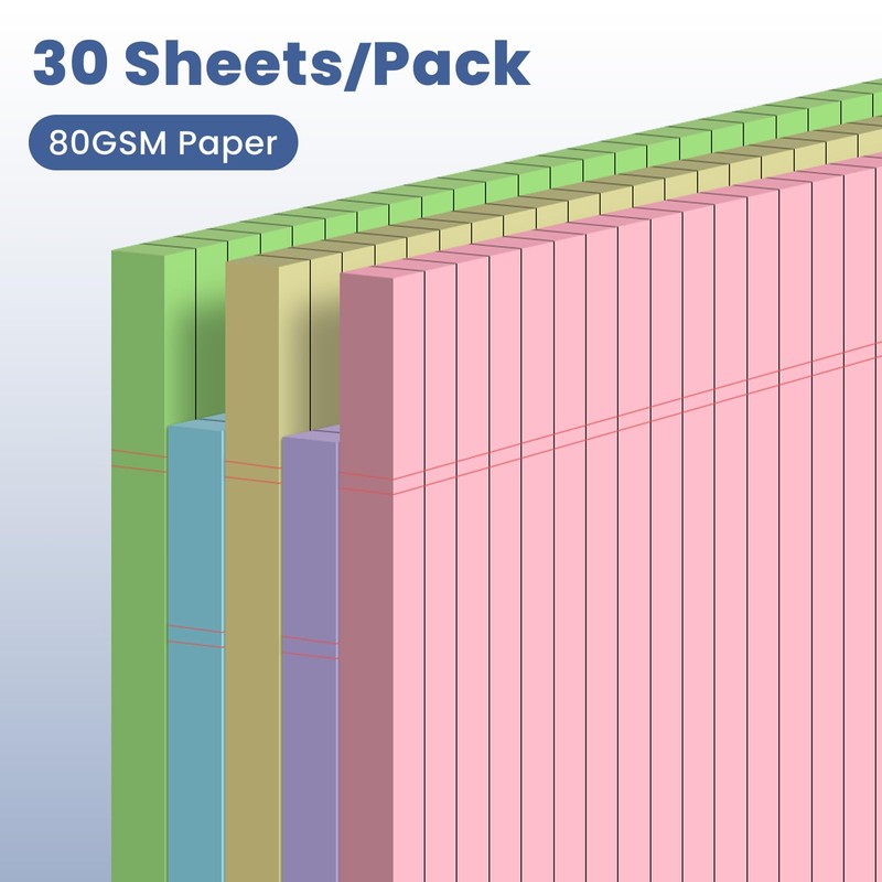 Ciphyfee 5pcs Small Note Pads, Colored Notepads 5x8 College Ruled