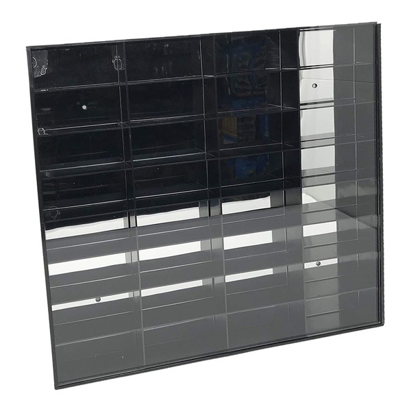 Protech Shadow Box Display Case for 32 Loose 1/64 Scale Redlines / Hot Wheels / Match Box Die Cast Cars (With Mirror Back)