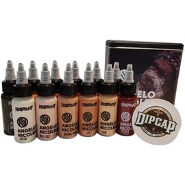Radiant Colors Angelo Nicolella Portrait Tattoo Ink Set - 12 Colors - 1 Ounce Bottles