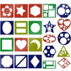 MWOOT Pack of 22 Stencils, Drawing, Plastic, Reusable, Geometric Shapes,