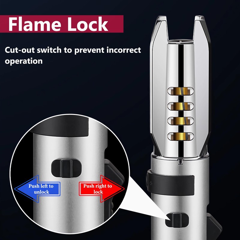 Large Torch Lighter, Windproof Butane Lighters with Flame Adjustable, Refillable,