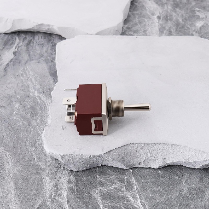 YINETTECH 1Set DPDT Waterproof Momentary Toggle Switch, (ON)-Off-(ON) 12V 30A