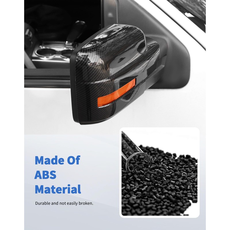 Full Mirror Covers Caps Compatible with 2009-2014 Ford F150 Raptor