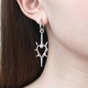 Goth Earrings for Women Silver Hoop Western Punk Dangle Drop