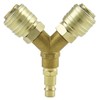Compressed Air Y Splitter 2-Way Quick Coupling System Metal Design