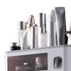 Wall Mounted Toothbrush Holder Multi Function Magnetic Absorption Bathroom Storage