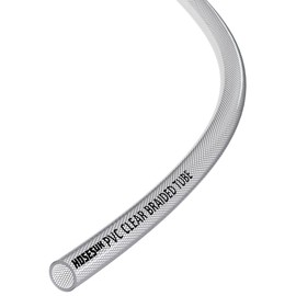 10mm (3/8") ID PVC Clear Reinforced Braided Air, Water, Oil, Gas, Food Flexible Plastic Hose Tube 3 Metre
