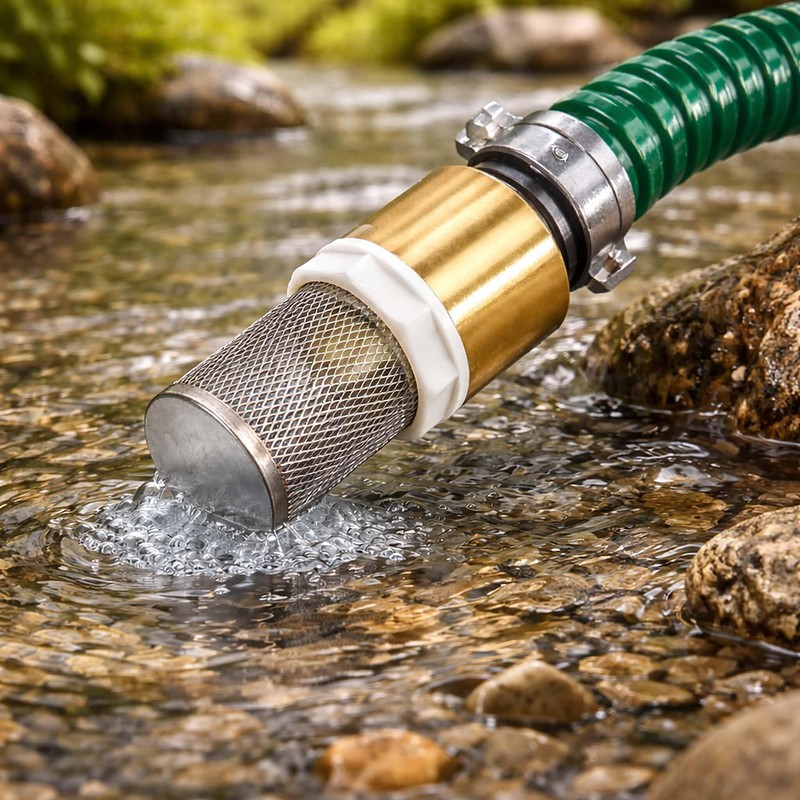 Brass Foot Valve with Check Valve and Stainless Steel Basket