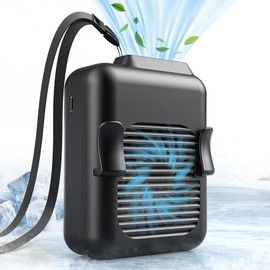 Koonie Portable Waist Fan Clip On, 40H Work Time, 10000mAh Rechargeable Wearable Under Shirt Fan with Light, 16000RPM Powerful 5 Speeds Personal Belt Fan,Cooling Fan for Outdoor Jobsite Camping Travel