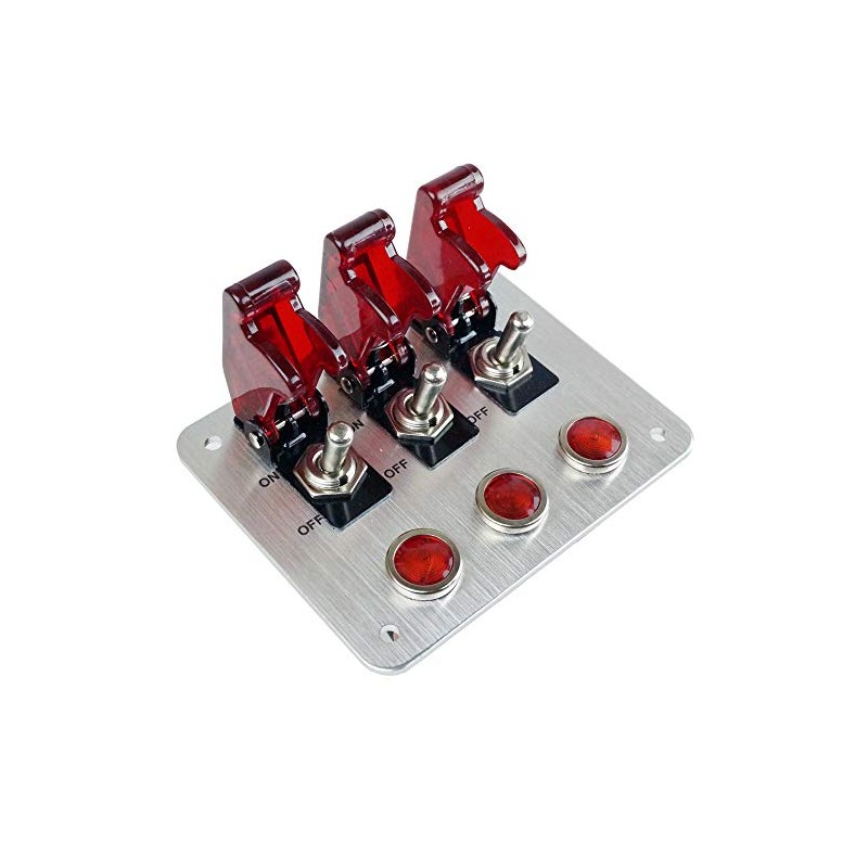 3 Rows Safety Cover Toggle Switch with Red Indicator Light
