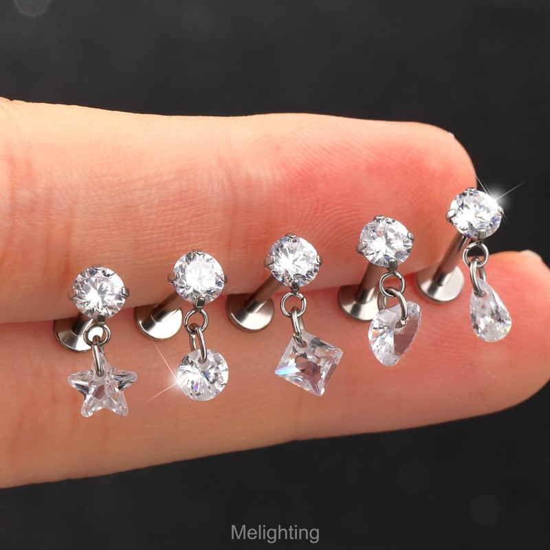 MeIighting 16G Internally Threaded Helix Stud Stainless Steel 316L Flat