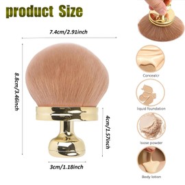 Taicols Extra Große Selbstbräunerpinsel, 3 Inch Breiter Kopf Ovaler Kabuki Make up Pinsel, Auf Gesicht, Beine Und Rücken Schminkpinsel Applicator, Selbstbräunender für Fundament Cream Puder (Gold)