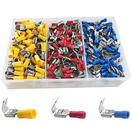 GTIWUNG 180Pcs Piggyback Spade Connector Quick Splice Wire Terminals Wire Crimp Connectors Assortment Kit, 22-16/16-14/12-10 AWG, Red, Blue, Yellow