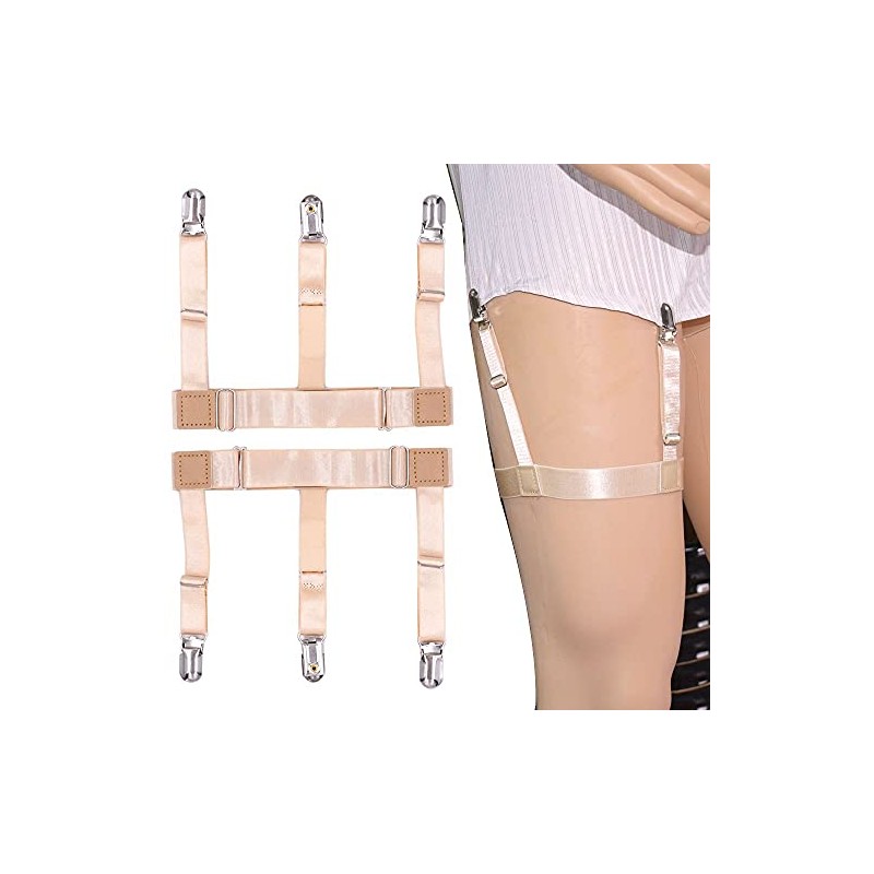 Jixin4you 2-piece Set, Shirt Garter, Men's, Women's, Stretch, Leak Proof,