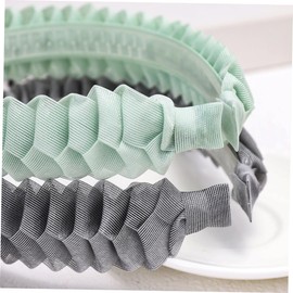 BIUDECO Grey Wide Cloth Hair Hoop for Women Crossover Knot Headband Hair Accessory