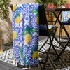 OHS Blanket Throw Lemon Print, Blue Sofa Bed Picnic Garden