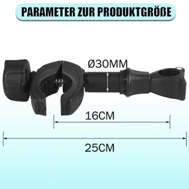 Warmfay Black Frame Holder Long 25 cm, Lockable Ahrrad Frame Holder, for U-Bracket Tube: Diameter 2.5-3.0 cm, Universal Replacement Holder Bicycle Carrier for All Standard Rear Carrier