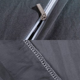 NTBAY Seersucker Queen Textured Duvet Cover Set, 3 Pieces (1 Duvet Cover + 2 Pillow Cases), Dark Grey Stripe Washed Microfiber Comforter Cover with Zipper Closure, Queen (90x90 Inches), Dark Grey