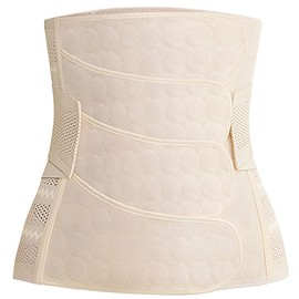 WANYI 4-Patch Postpartum Belly Wrap C-Section Recovery Belt Post Partum Women Belly Belt Support Recovery Belly/Waist/Pelvis Belts for Normal Birth/Caesarean Section Postnatal Shapewear（Beige-XXL）