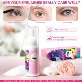 Kit Shampoo Espuma Para Pestañas Y Brocha Para Extensiones