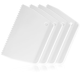 4 PCS Plastic Adhesive Spreader, Notched Trowel 3/16" Tooth, Reusable Glue Spreader for Epoxy Resin, Hardwood Flooring, Putty Application