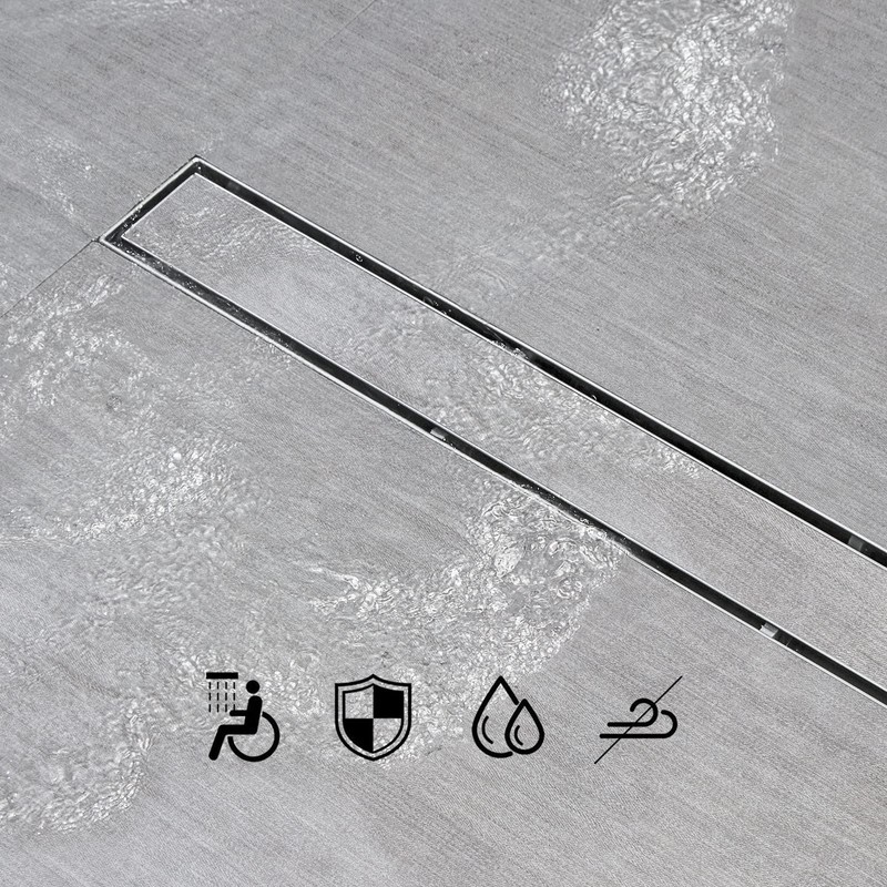 SaniteModar Linear Shower Drain, Linear Drain 24 inch Invisible 2