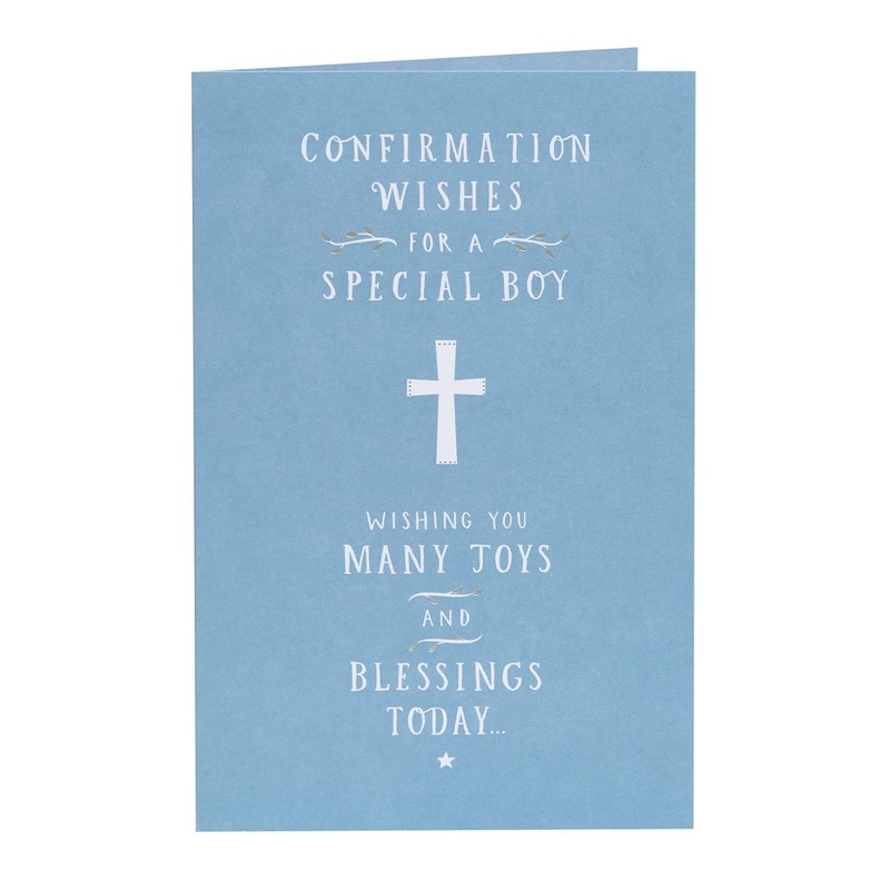 UK Greetings Confirmation Card For Boy With Envelope - Blue