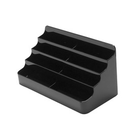Deflecto 4 Tier 8 Pocket Landscape Business Card Holder Black