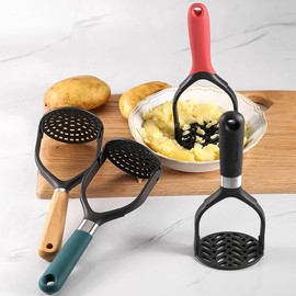 Premium Masher Creative Multi-function Kitchen Tool Kitchen Foldable Manual Potato Banana Pumpkin Baby Food Masher With Handle (Wood)