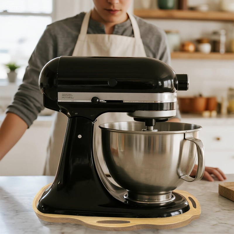 Yuibthr Bamboo Mixer Slider Mat Compatible with KitchenAid 4.5-5 Qt