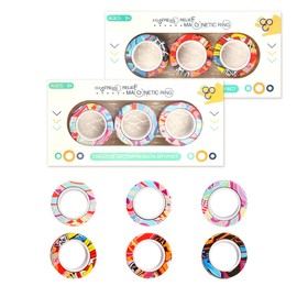 Lotsdonxia 6-Piece Set of Magnetic Stress Relief Rings: A Fidget Spinner Toy for Hand Decompression and Anxiety Relief（B）