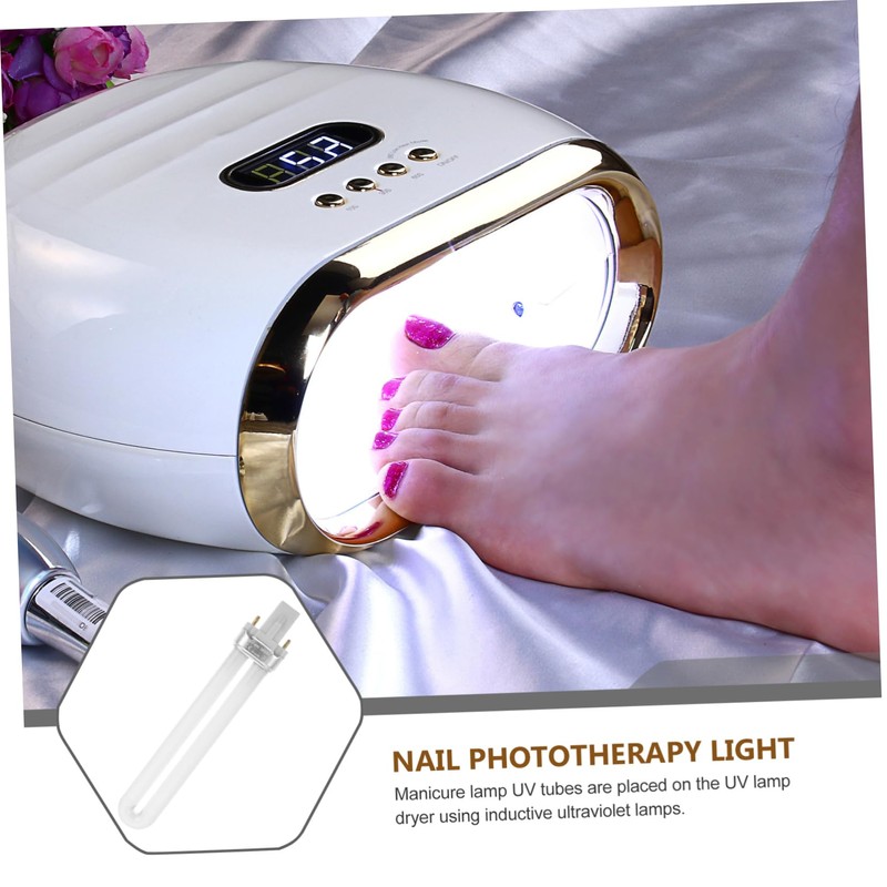 Ipetboom 8Pcs Nail Lamp Replacement Tubes Professional Nail Dryer Light