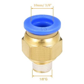 PC10-01 Push to Connect Fittings, 10mm Tube OD x 1/8” G Thread, Straight Pneumatic Quick Fitting Air Line Connector,One Touch Hose Connector,Pneumatic Air Straight Fitting 20Pcs