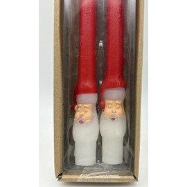 Creative Co-Op NEW Creative Co-Op Unscented Santa Red Taper 10" Christmas Candles Set of 2 NIB