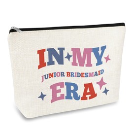 Junior Bridesmaid Gift Makeup Bag Wedding Party Gifts Junior Bridesmaid Proposal Gifts Cosmetic Bag Bridal Bachelorette Party Gifts for Bridesmaids Maid of Honor Friends Sister Zipper Toiletry Pouch