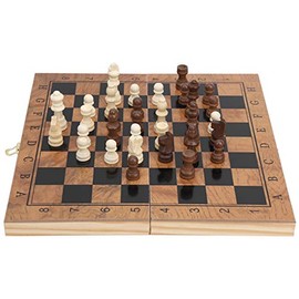 VGEBY Ajedrez de 3 en 1 Interior Plegable único Multifuncional para Almacenamiento Damas Juego de Mesa Juego de borradores portátil para niños Instalaciones Y